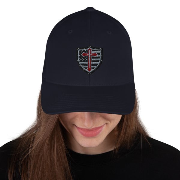 CWM Shield Logo Flexfit Hat With Gray Cross - Image 3