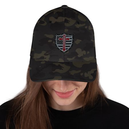 CWM Shield Logo Flexfit Hat With Gray Cross