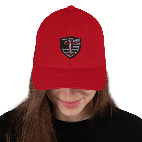 CWM Shield Logo Flexfit Hat With Gray Cross - Image 9