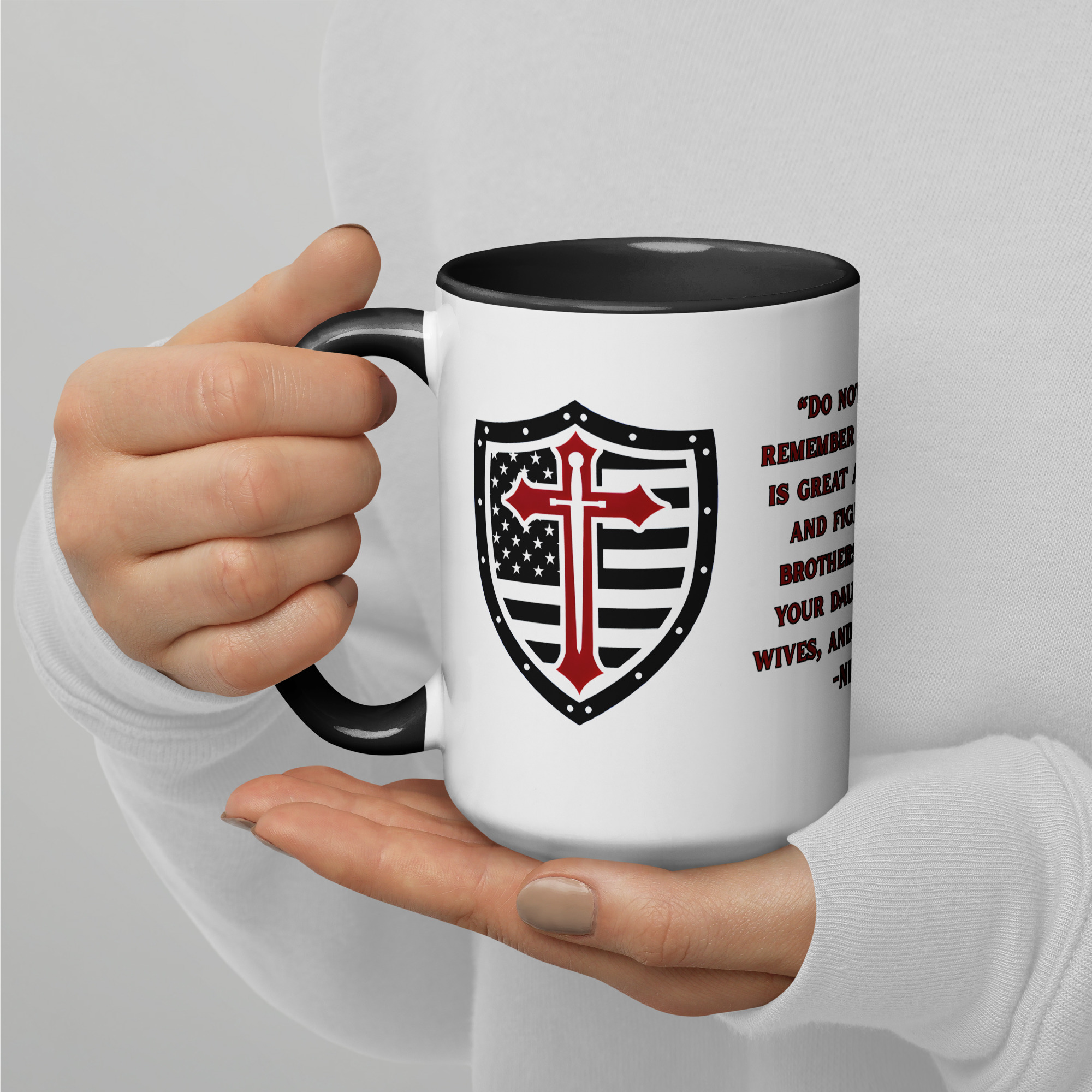 CWM Warrior NEH 4:14 Mug with Color Inside