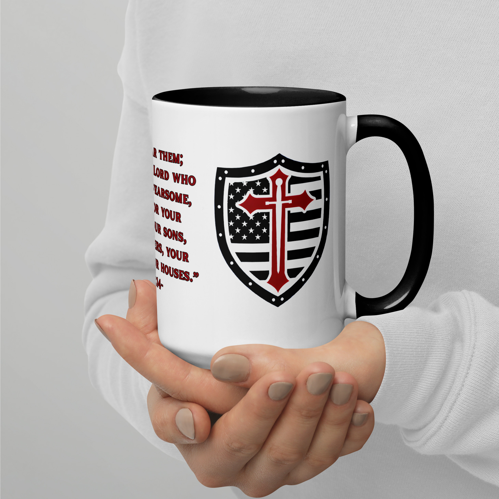 CWM Warrior NEH 4:14 Mug with Color Inside - Image 2